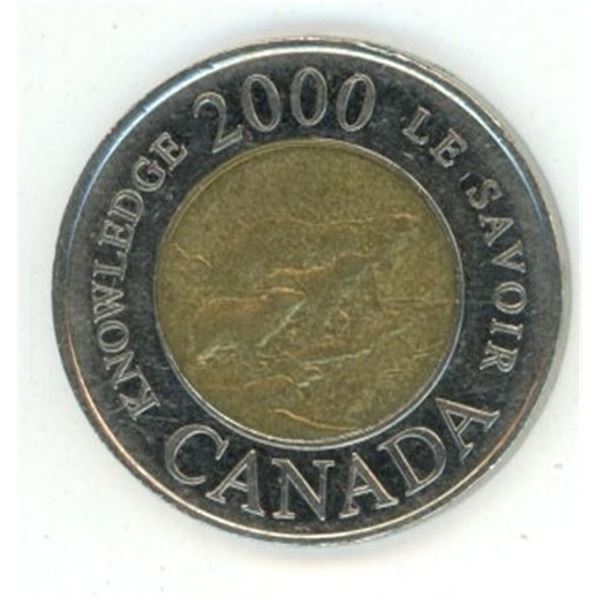 2000 Canadian “Path of Knowledge” Millenium Toonie $2 Coin
