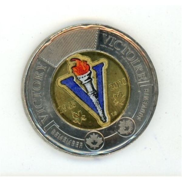 2020 Canadian Commemorative Coloured Victory Toonie $2 Coin