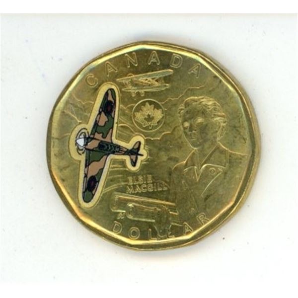 2023 Canadian Coloured Elsie Macgill Loonie $1 Coin