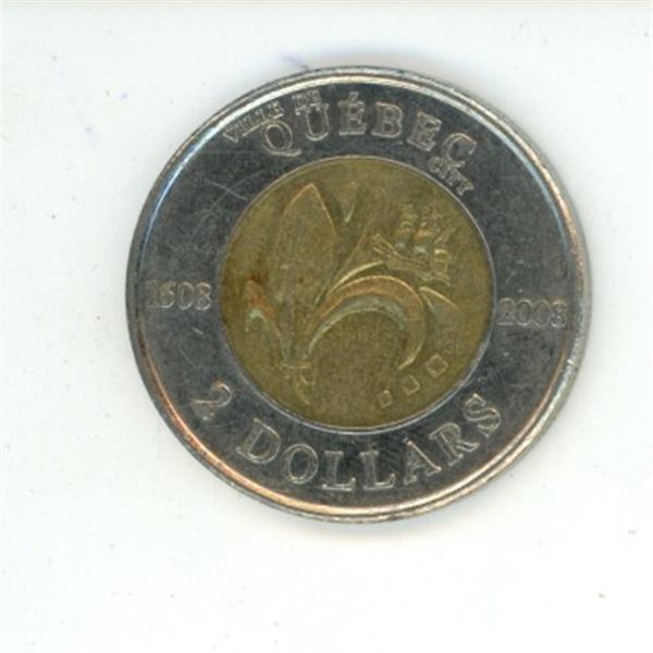 2008 Canada 400th Anniversary Quebec City Two Dollar Coin