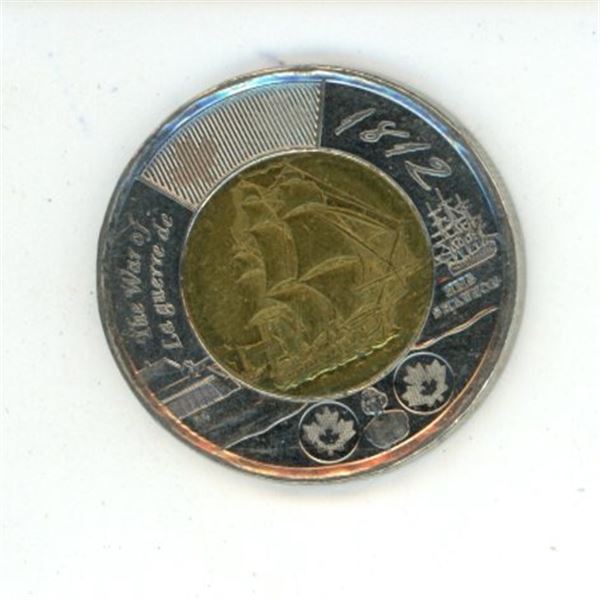 2012 Canadian "War of 1812: HMS Shannon” Toonie $2 Coin