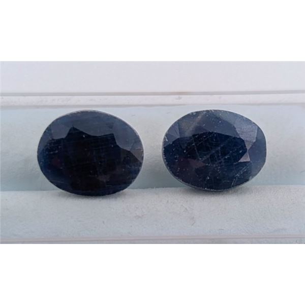 13.43 ct Certified Midnight Blue Sapphire gemstone Pair ($14,000 Appraisal)