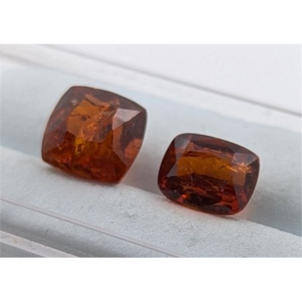 5.88 ct Certified Spessartite Garnet gemstone Pair ($5,500 Appraisal)