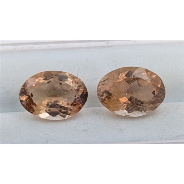7.51 ct Certified Untreated Imperial Topaz gemstone Pair ($14,600 Appraisal)