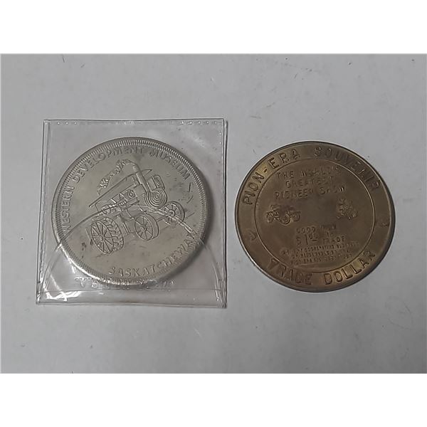1966 Saskastoon Trade Dollar and a 1966Pion-Era Jubille Trade Dollar