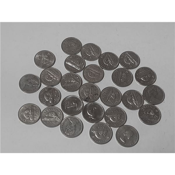 26 Canadian Nickels (2 - 1967 Rabbit)