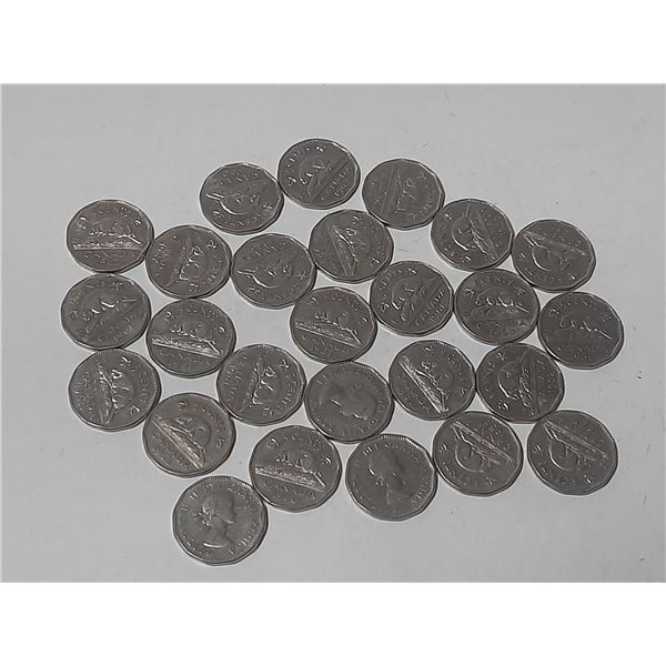 26 Canadian Nickels Various Years