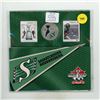 Image 1 : 2012 Saskatchewan Roughriders commemorative set featuring a 25-cent coloured coin and two stamps.