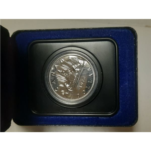 1976 Canada Voyageur nickel dollar, packaged as a proof-like coin in a Royal Canadian Mint case