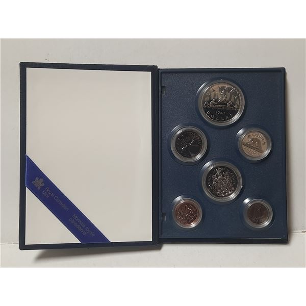 1987 Canada 6-Coin Specimen Set housed in its original blue case of issue.