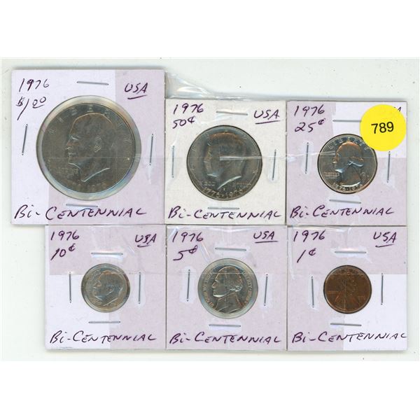 Collection features United States Bicentennial coins from 1976, which includes the Eisenhower dollar
