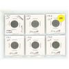 Image 1 : 1907, 1912, 1914, 1917, 1930, 1933 Canada Silver 10 Cents.