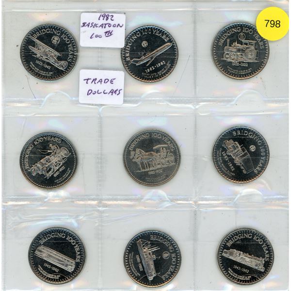 (9) Saskatoon 100th - Trade Dollars.
