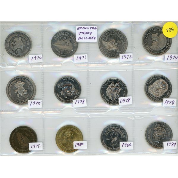 (9) Edmonton Trade $1.00's - Mixed Dates.