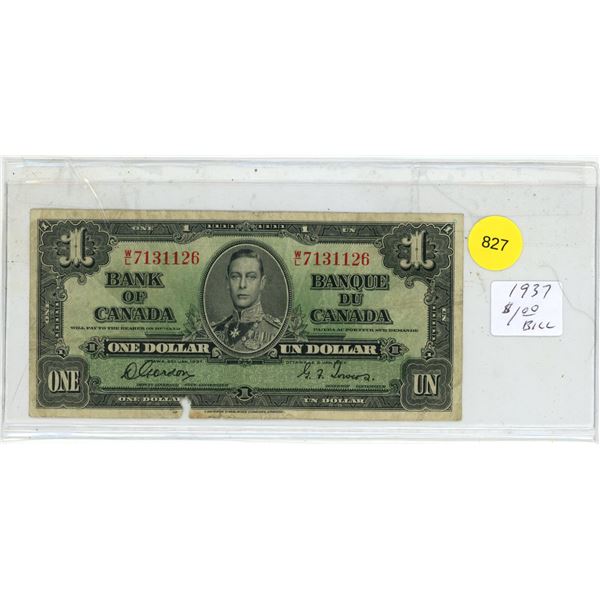 1937 Canada One Dollar.