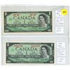 Image 1 : (2) 1967 Canada One Dollars - (Uncirculated)