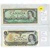 Image 1 : 1954 Canada One Dollar (Uncirculated/Like New) and 1973 Canada One Dollar - (Uncirculated).