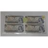 Image 1 : Sheet of Uncut 1973 Canada One Dollars. (Total 4 Bills)