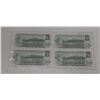 Image 2 : Sheet of Uncut 1973 Canada One Dollars. (Total 4 Bills)