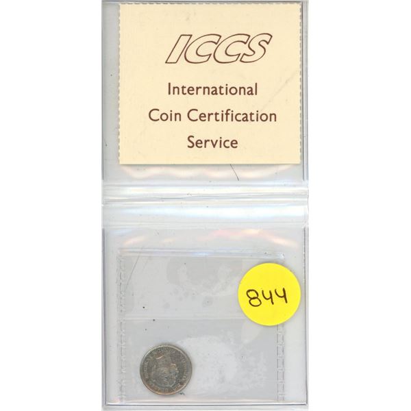 1889 Canadia Victorian Silver 5 Cents. ICCS graded VF30, Cleaned. Scarce.