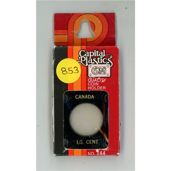 Capital Plastics hard plastic holder for Canadian Large Cent. Still in its original packaging.