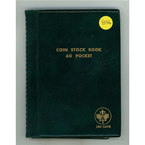 Coin Stock Book with 60 pockets for 60 coins in 2X2s. Uni-Safe. Used.