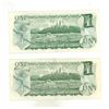 Image 2 : (2) 1973  Bank of Canada One Dollar.