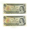 Image 1 : (2) 1973  Bank of Canada One Dollar.