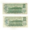 Image 2 : (2) 1973  Bank of Canada One Dollar.