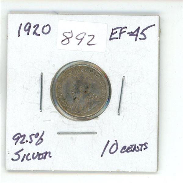 1920 Canada King George 10 Cents