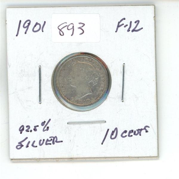 1901 Canada Queen Victoria 10 Cents