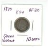 Image 1 : 1870 Canada Queen Victoria 10 Cents