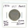 Image 1 : 1936 Canada Dot with Bar Silver 25 Cents