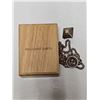 Image 4 : Replica Coin Pendant on Chain, Wooden Box, Clip on Earring