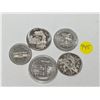Image 1 : (5) Vintage Canadian Souvenir Tokens: PEI, Regina, Edmonton Klondike Days, Grey Cup, Ottawa