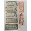 Image 1 : Lot of (7) Vintage Canadian Banknotes: Five $1 Bills & Two $2 Notes