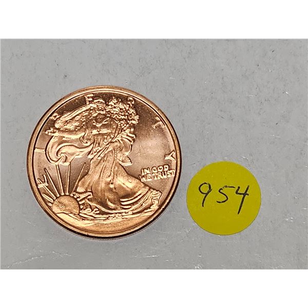 2011 US .999 Fine Copper Bullion Round