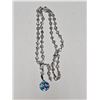 Image 1 : Vintage .925 Sterling Silver Archangel Gabriel Blue Enamel Pendant Necklace