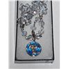 Image 2 : Vintage .925 Sterling Silver Archangel Gabriel Blue Enamel Pendant Necklace