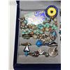 Image 2 : Vintage Blue Costume Jewelry in Box with 1915 Austro-Hungarian 10 Kronen Note