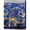 Image 3 : Vintage Blue Costume Jewelry in Box with 1915 Austro-Hungarian 10 Kronen Note