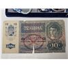 Image 5 : Vintage Blue Costume Jewelry in Box with 1915 Austro-Hungarian 10 Kronen Note