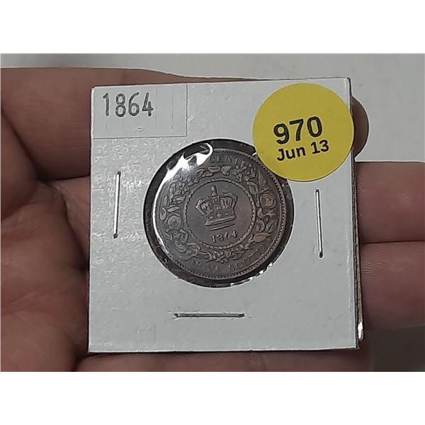 1864 Nova Scotia One Cent Coin.