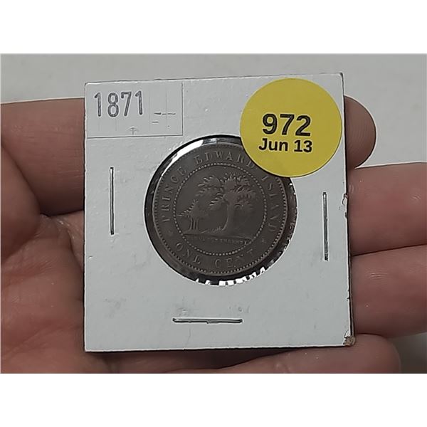 1871 Prince Edward Island One Cent Coin.