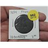 Image 1 : 1854 French 10 Centimes Coin.