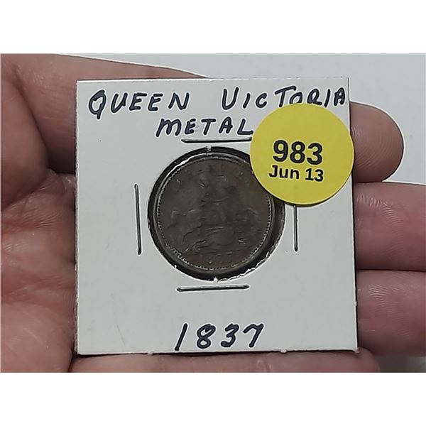 1837 Queen Victoria Coin/Token.