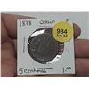 Image 1 : 1878 Spain 5 Céntimos Coin.