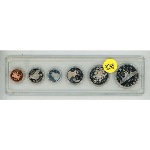 1983 Royal Canadian Mint proof-like set packaged in a transparent plastic holder.
