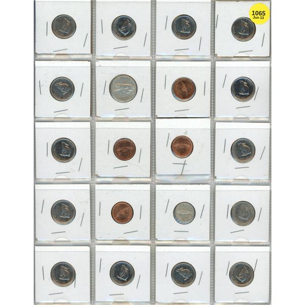Sheet of Canada 1967 1, 5, 10, 25 Cents Coins. (It Includes 1967 (1)  Silver 25 Cents and (1) 10 Cen