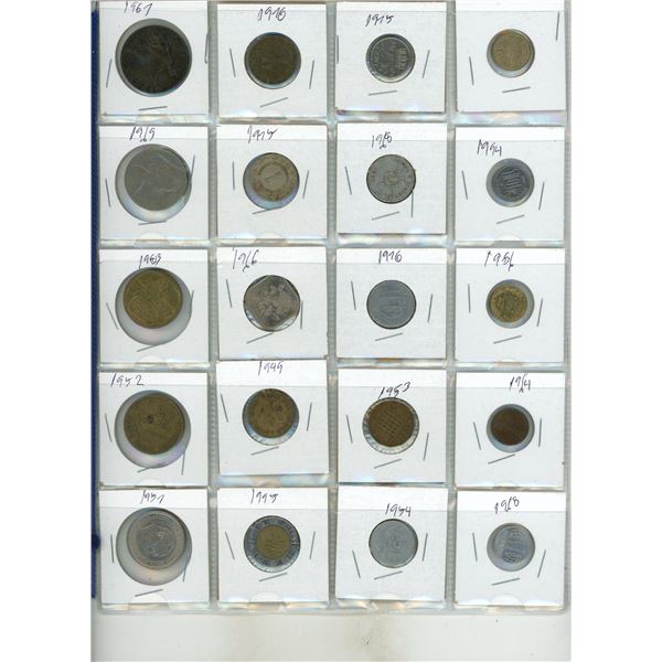 Binder of Foreign Currency Coins . (Total - 60 Coins)